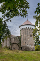 Fototapeta na wymiar Watchtower and medieval ruins of Kalc (Kalec) castle, Slovenia