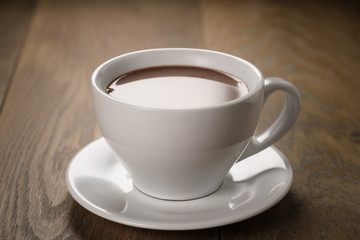 hot chocolate in cappuccino cup