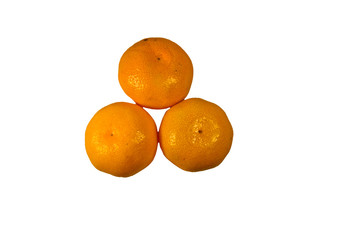 Heap of mandarins isolated on white background