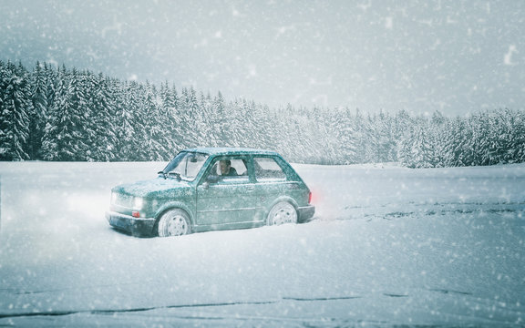 Winter Ausflug mit dem Auto