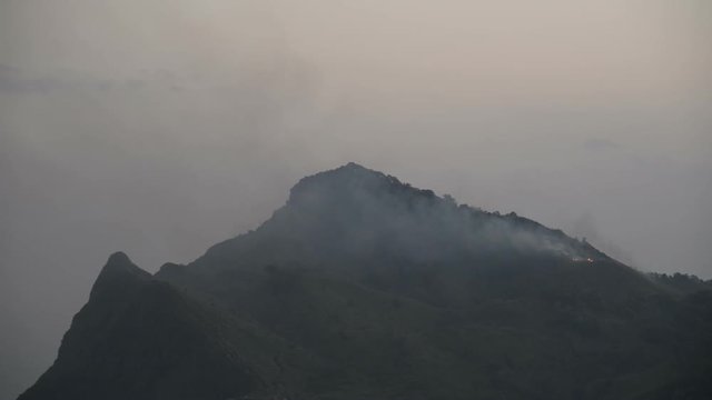 Burning natural mountain