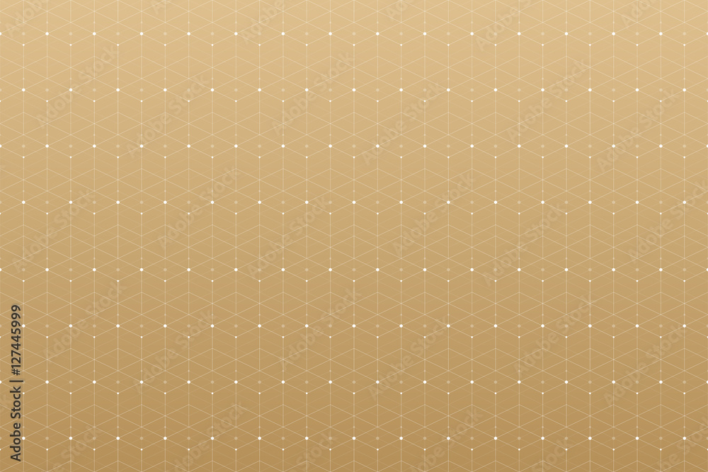 Poster Geometric pattern with connected line and dots. Graphic background connectivity. Modern stylish polygonal backdrop for your design. Vector illustration.
