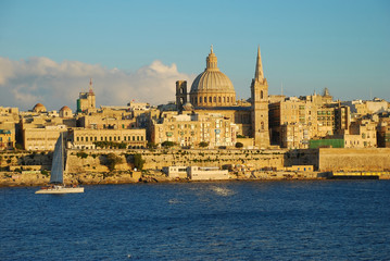 Fototapeta na wymiar Valletta harbor view, the capital of Malta