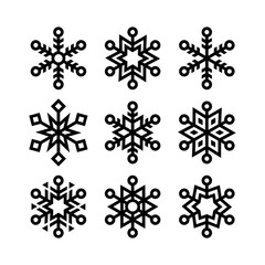 Christmas set of decorative snowflakes vector