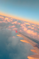Obraz premium View from plane window, cloud sky