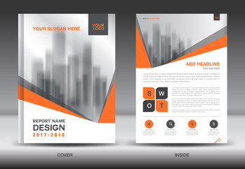 Orange Cover Annual report brochure flyer template creative design