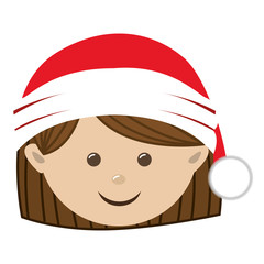 Obraz na płótnie Canvas girl wearing christmas hat icon image vector illustration design 