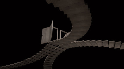 Spiral staircase 3d render