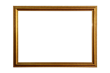 Old Antique gold frame isolated on white background