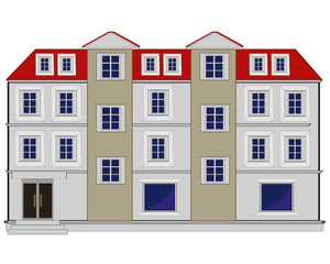 Naklejka premium Big house with floor