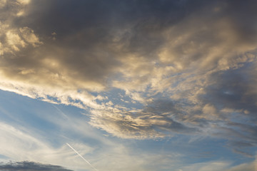 Obraz premium Partly Cloudy. Anticyclone. Weather forecast.