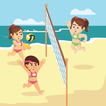 volleyball match illustration design
