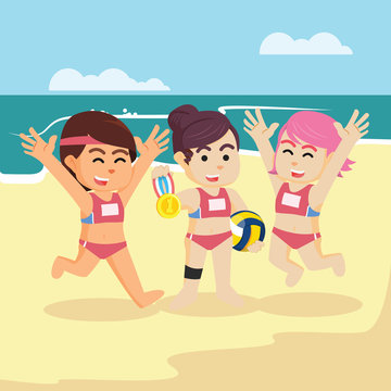 volleyball match champion illustration design