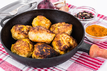 Healthy and Diet Food: Chicken Cutlets with Pumpkin