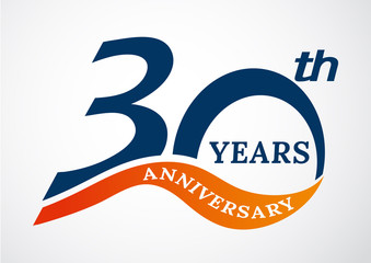 Template logo 30th anniversary years logo.-vector illustration