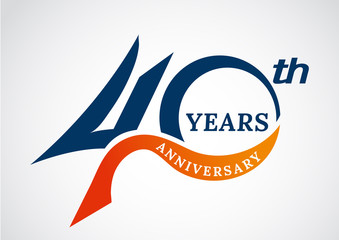 Template logo 40th anniversary years logo.-vector illustration