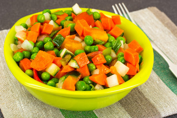 Ragout of Celery, Carrots, Peas, Sweet Pepper and Tomato