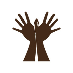 open hand icon image vector illustration design 