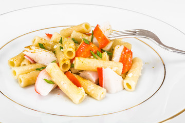 Pasta with Crab Sticks and Cheese