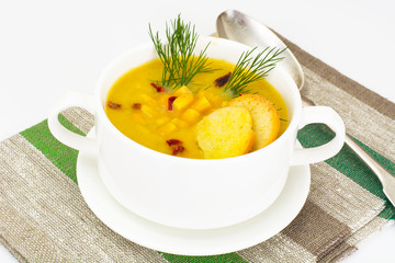 Soup of Mashed Potato with Corn