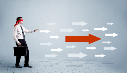 Businessman with blindfolds