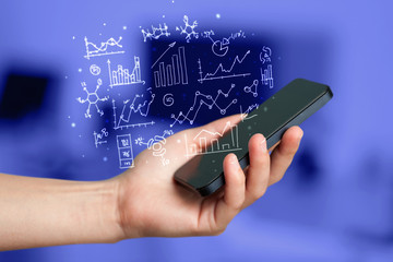 smartphone with business scheme