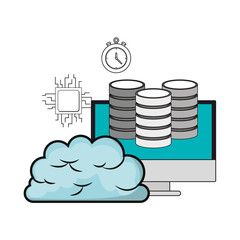 big data cloud with related icons image vector illustration design 