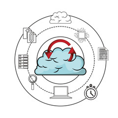 big data cloud with related icons image vector illustration design 