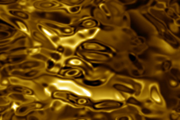 Gold oil liquid background, circle bubble backdrop, shiny ripple water effect, glitter wave, abstract chromium technology banner