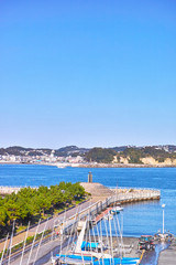 Naklejka premium 江の島ヨットハーバーの風景