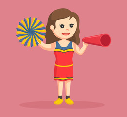 cheer leader with megaphone