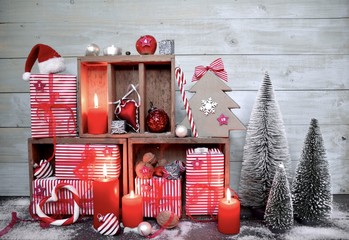 Grußkarte - Adventskalender Landhausstil