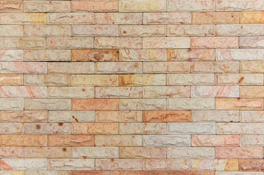 Sandstone brick wall texture, Stone background pattern and color