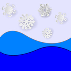 winter background with snowflakes