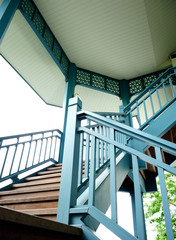 Wooden stairs and structure of the vintage house