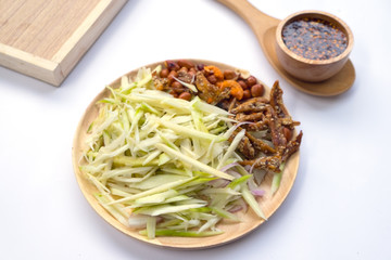 Ingredients Thai food, spicy mangoes salad