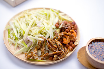 Ingredients Thai food, spicy mangoes salad