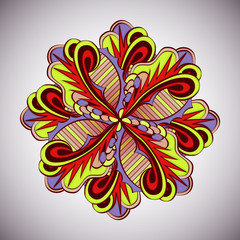 Mandala, tribal, ornament, pattern. Ethnic fabrics, motifs. Vector, Abstract Mandala Flower. Decorative elements for design print on shirt, jacket, dress, site, cards, cards.