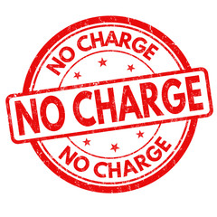 No charge sign or stamp