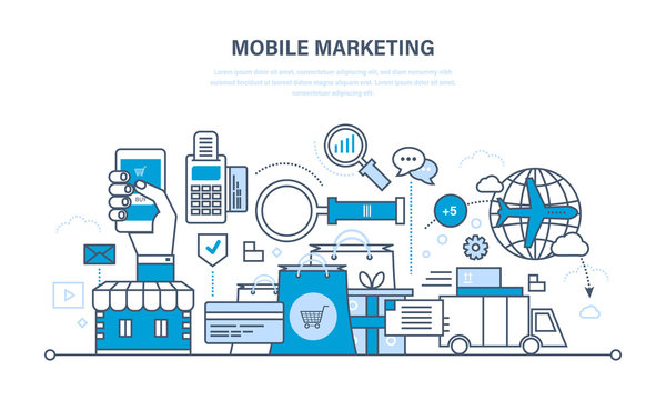 Mobile marketing, analysis and statistics, online shopping, management.
