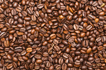 Kaffeebohnen als Textur isoliert