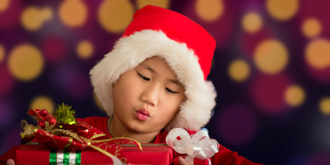 Fototapeta na wymiar Children are a gift received from Santa