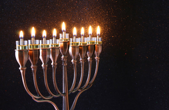 Low key of jewish holiday Hanukkah background