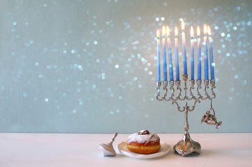 Image of jewish holiday Hanukkah with menorah