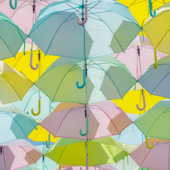 Multicolored Umbrella decorations.