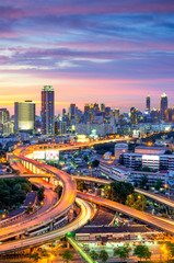 Naklejka na ściany i meble Bangkok city view with expressway.