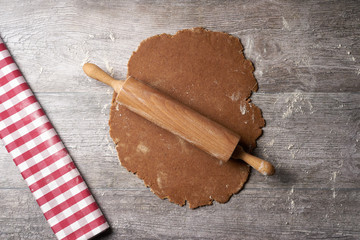 Rolled out cookie dough from  above