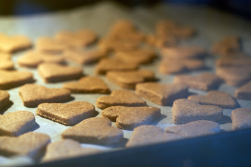 Cookies in the Oven with blurred Background