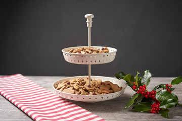 Cookies on a stand with Winter Decoration
