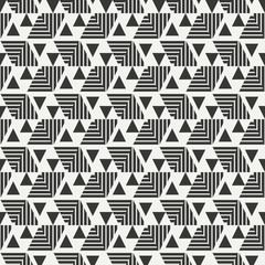 Geometric line monochrome abstract hipster seamless pattern with triangle. Wrapping paper. Scrapbook. Print. Vector illustration. Linear background. Graphic texture for your design, wallpaper.